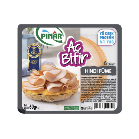 Pınar Aç Bitir Büyük Dilim Hindi Füme 60 G