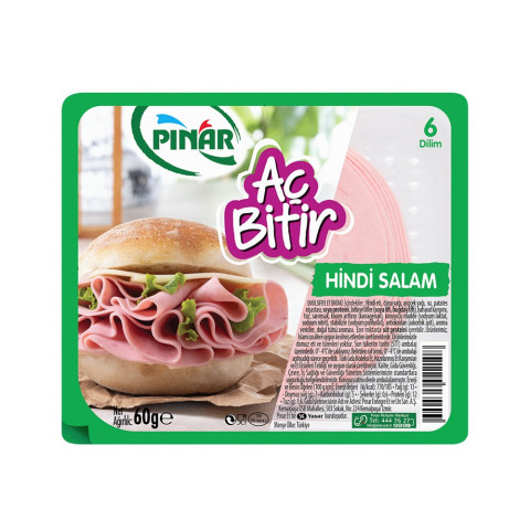 Pınar Aç Bitir Hindi Salam Büyük Dilim 60 G